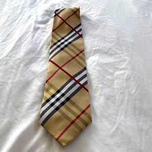 Classic Burberry Check Pattern Silk Tie.